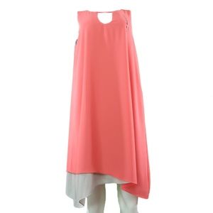 Bar III Dress Large Pink Grey Asymmetrical |EC